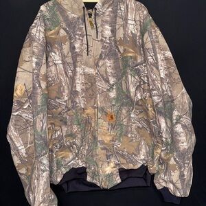 VTG Carhartt J220 Camouflage Realtree Hooded Coat/Jacket Mens 2XL tall RARE y2k